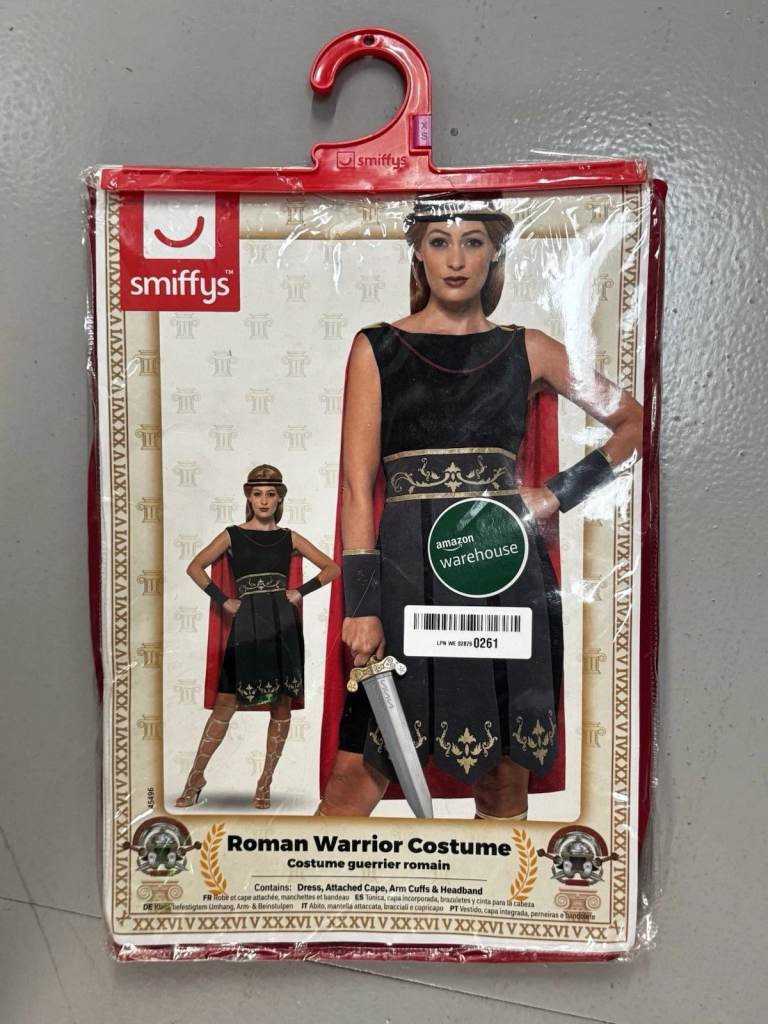 Womens Roman Warrior Fancy Dress Costume Medium