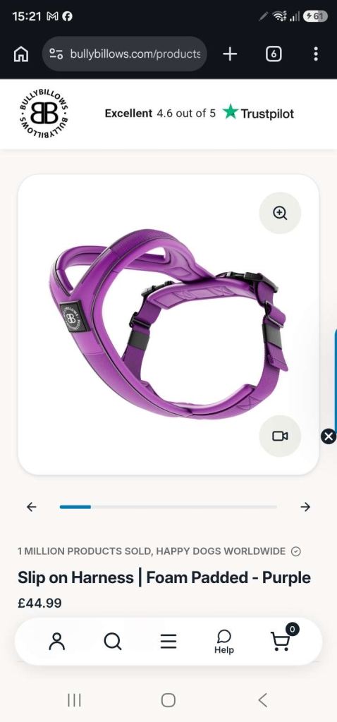 New Purple Dog Harness and Lead Set