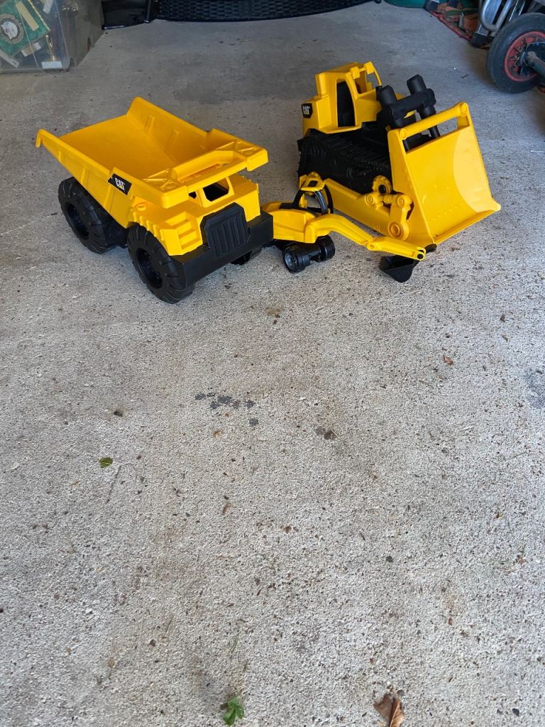 Large Yellow Dumper Truck and Excavator Toy Set
