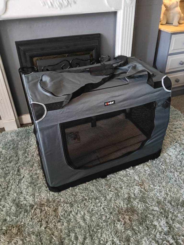 New dark grey XL fabric pet crate 