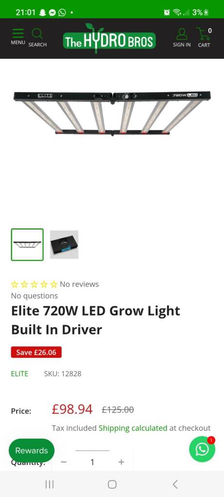 X3 ELITE 720W LED Grow Light with Built-in Driver – Brand New