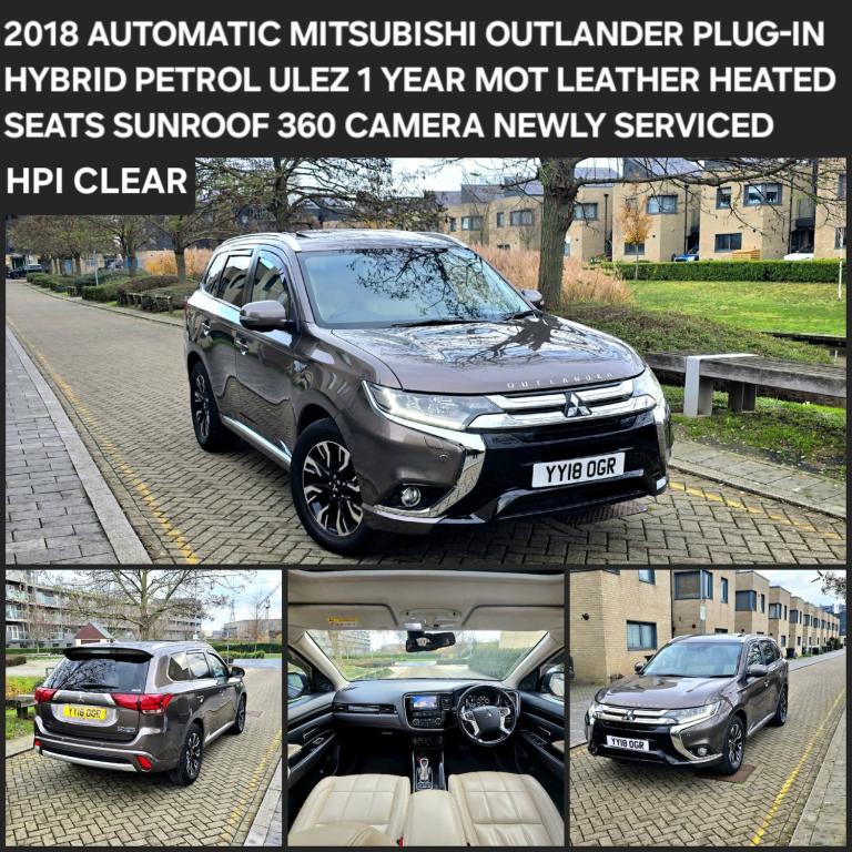 2018 Mitsubishi Outlander 2.0 PLUG-IN HYBRID 1YEAR MOT HPI CLEAR NEWLY SERVICED 3 MONTHS WARRANTY...