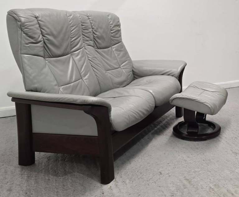 Ekornes Stressless Reclining 2 Seater Sofa With Footstool 280225