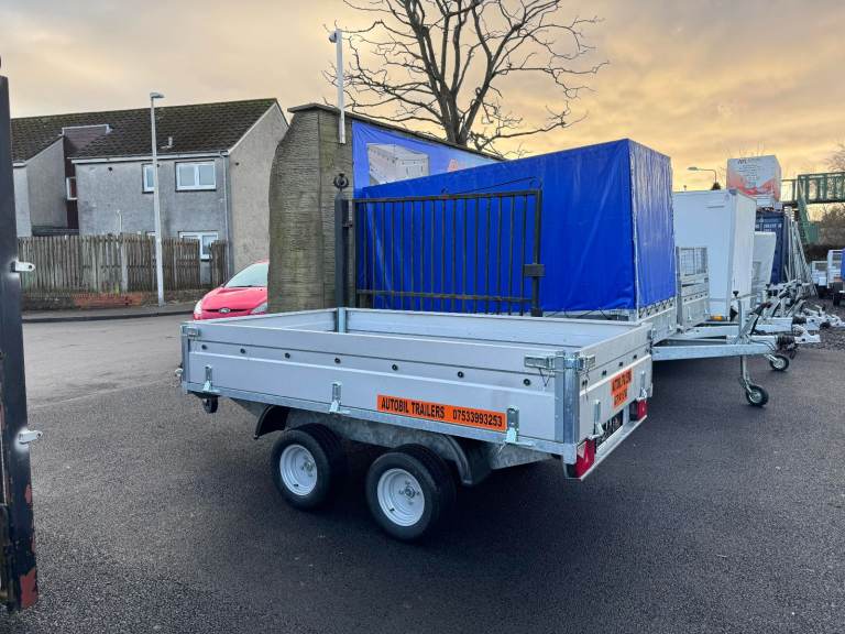 New 8,2ft x 5ft Twin Axle Hochlander Trailer with Drop down sides 1300KG Braked 10'' wheels