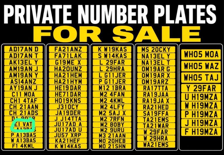 Private number plate 