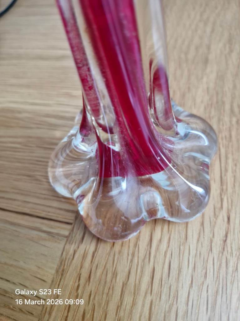 Vintage Red Elephant Foot Vase From 60's To 70's