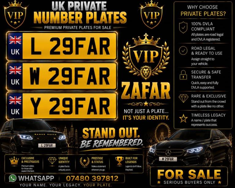 PRIVATE NUMBER PLATE ZAFAR 