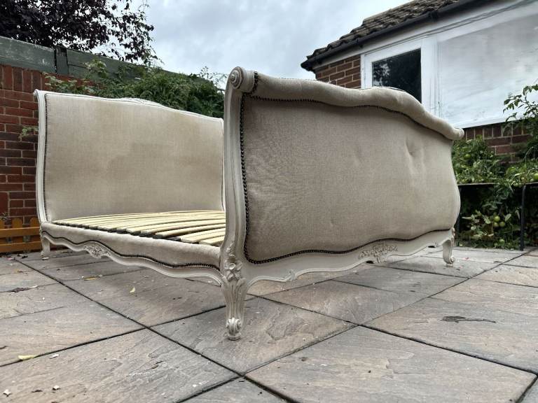 Stunning French Antique Upholstered Double Bed Frame – Great Condition