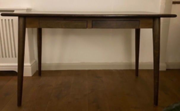 Swoon Editions Dark mango wood writing desk with drawers