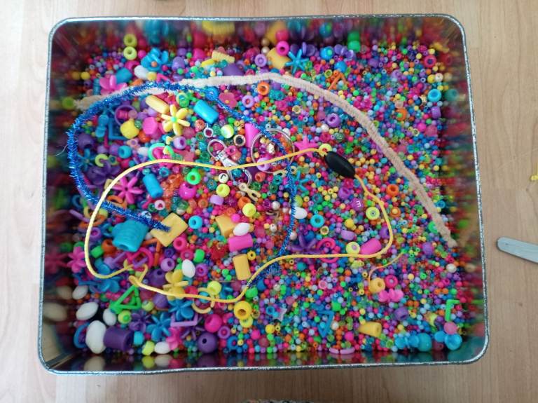 Children's plastic beads for crafting