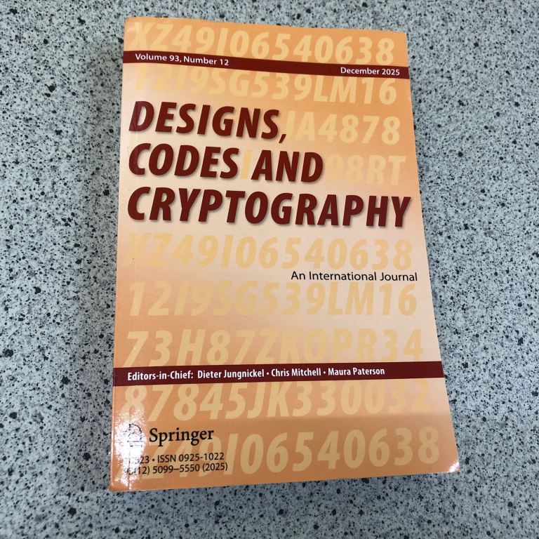 Designs, Codes & Cryptography Journal - Springer
