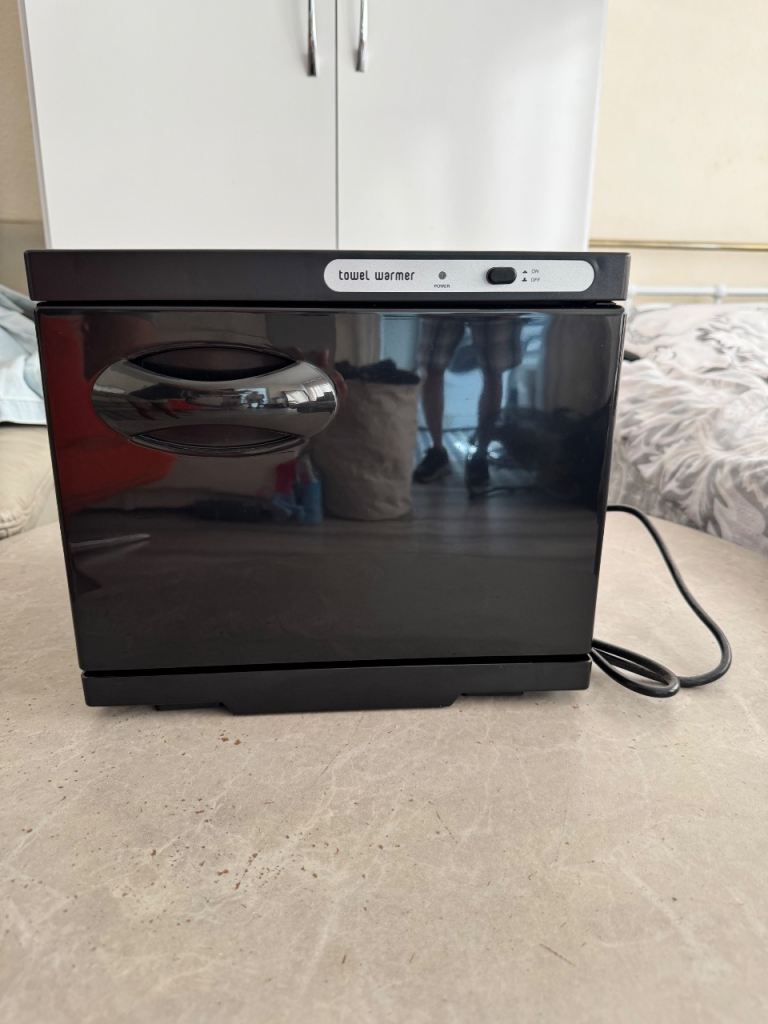 Black Towel Warmer Cabinet - Good Condition, Fully Functional