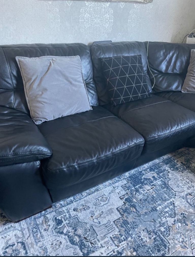 Black corner sofa from DFS