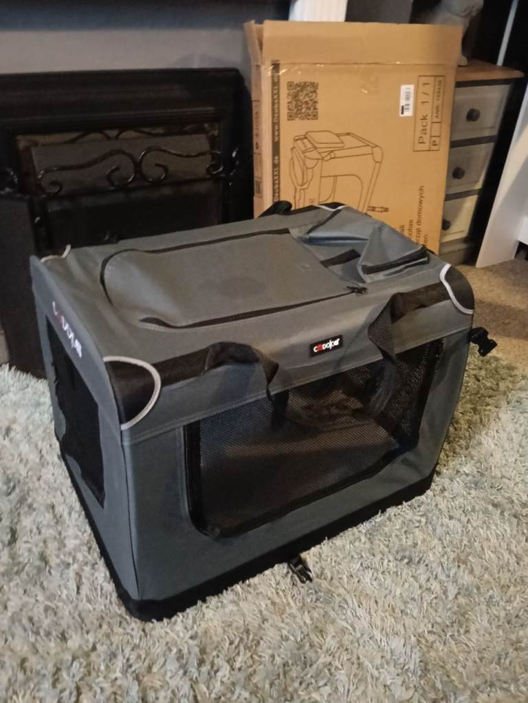 New dark grey Large fabric pet crate