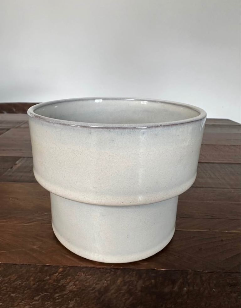 H&M Home Light Grey Small Ceramic Plant Pot 11cm x 13cm x 10cm