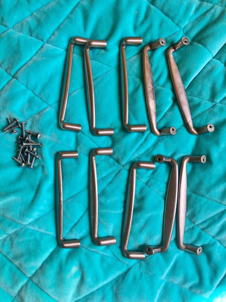10 satin nickle kitchen door handles with screws
