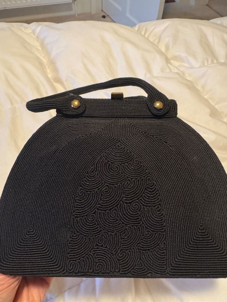 Vintage Corde Black Handbag – Good Condition