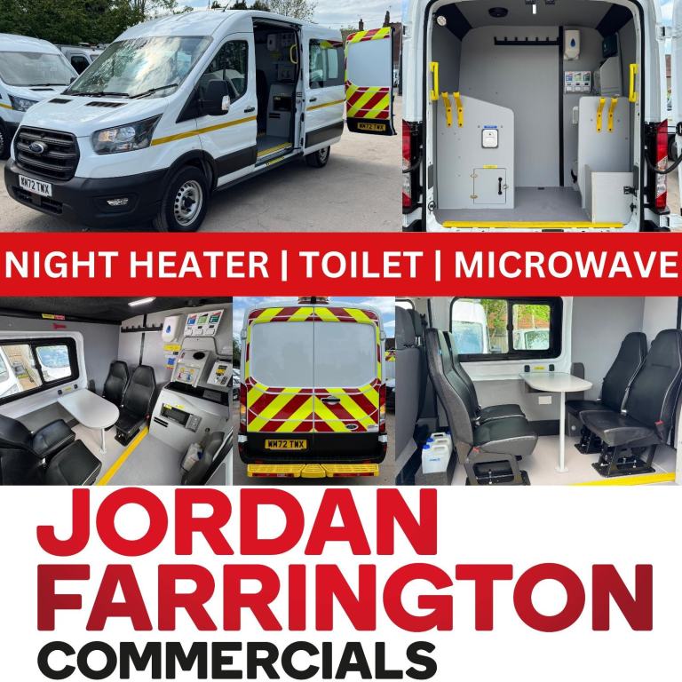 2023 72 reg FORD TRANSIT L3 H2 350 EURO 6 WELFARE CREW MESSING VAN WITH TOILET