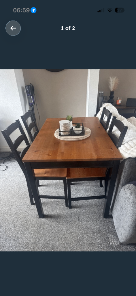 IKEA dining table and 4 chairs 