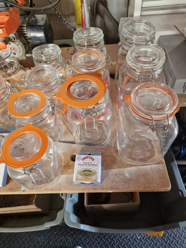 Kilner klip top jars & seals new & used various sizes new seals job lot, preserving jars