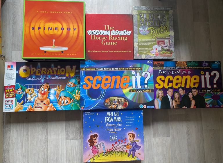 Board games, Opetation, Murder Mystery, Spinergy, Friends etc