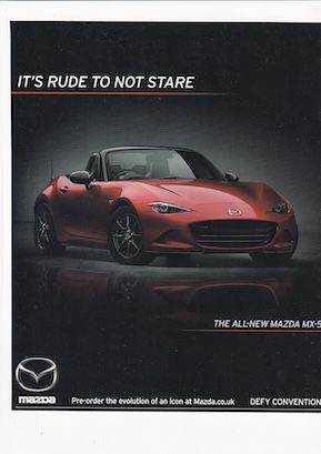 Framed Or Un-Framed Rare Original Magazine Print Of A New Model Mazda MX-5 Car 