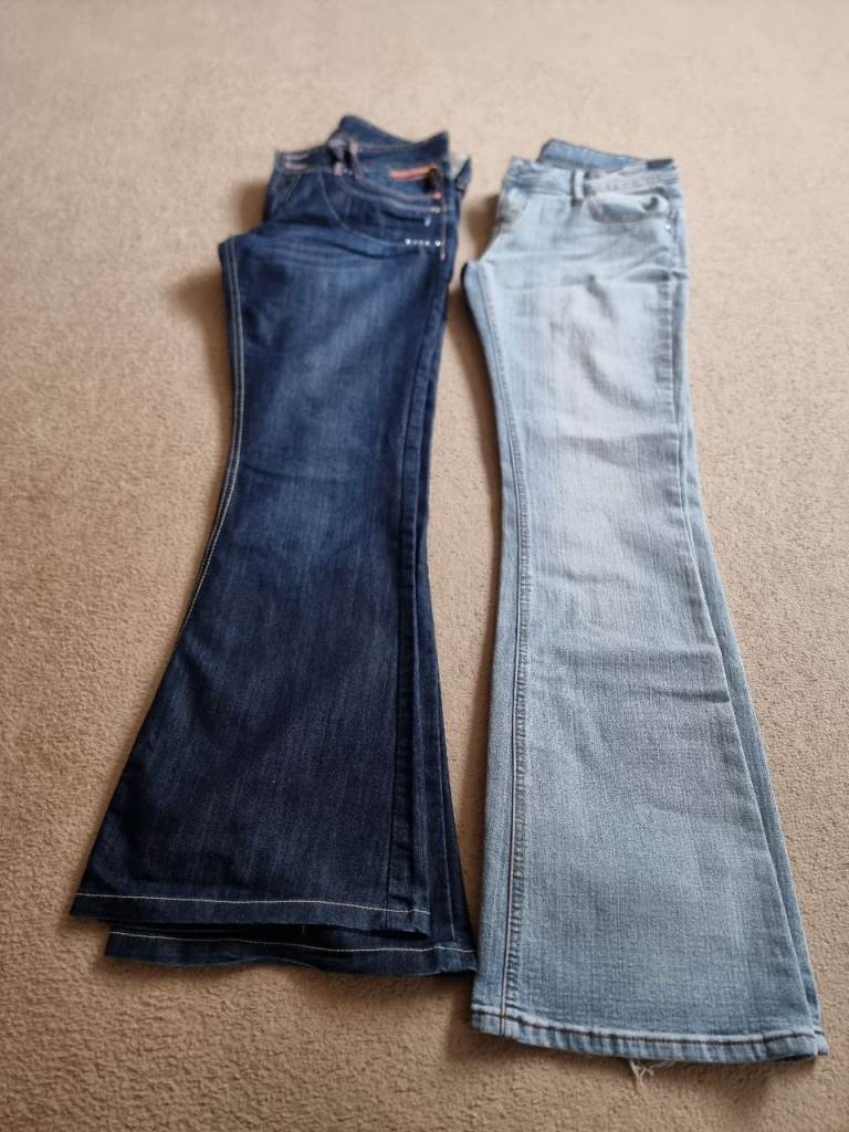 Two Pairs of Women's Flare Denim Jeans - Good Condition