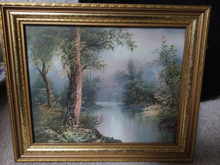 Original landscape oil painting (Carter) + frame (30cmx25cm)