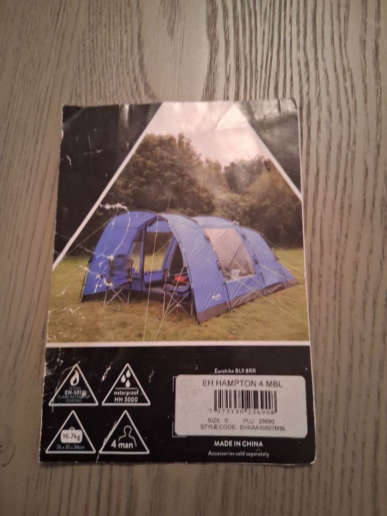 Eurohike Hampton 6 Man Tent – Blue, Great for Family Camping