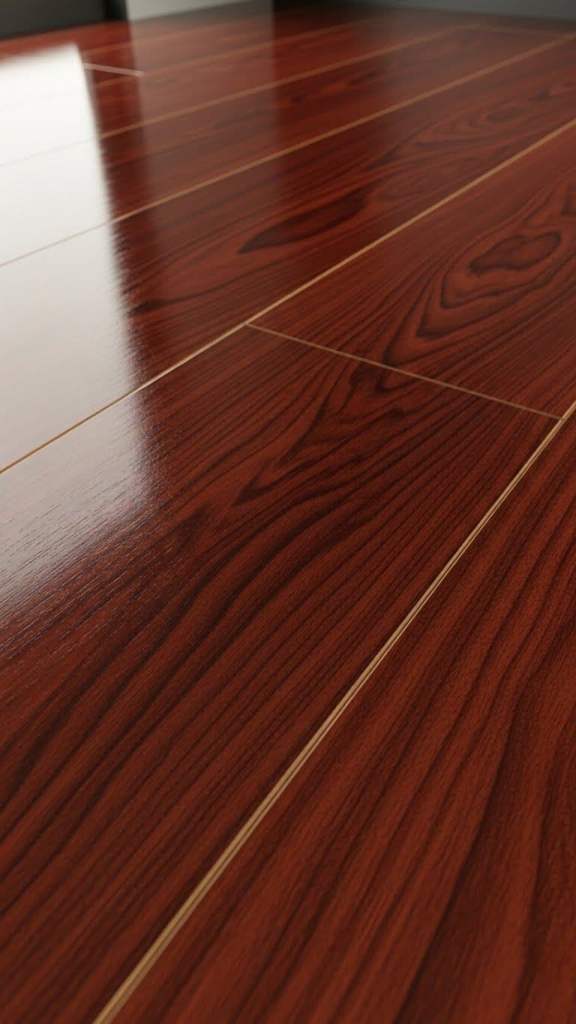 Shiny Laminate Flooring – Rich Brown Colour