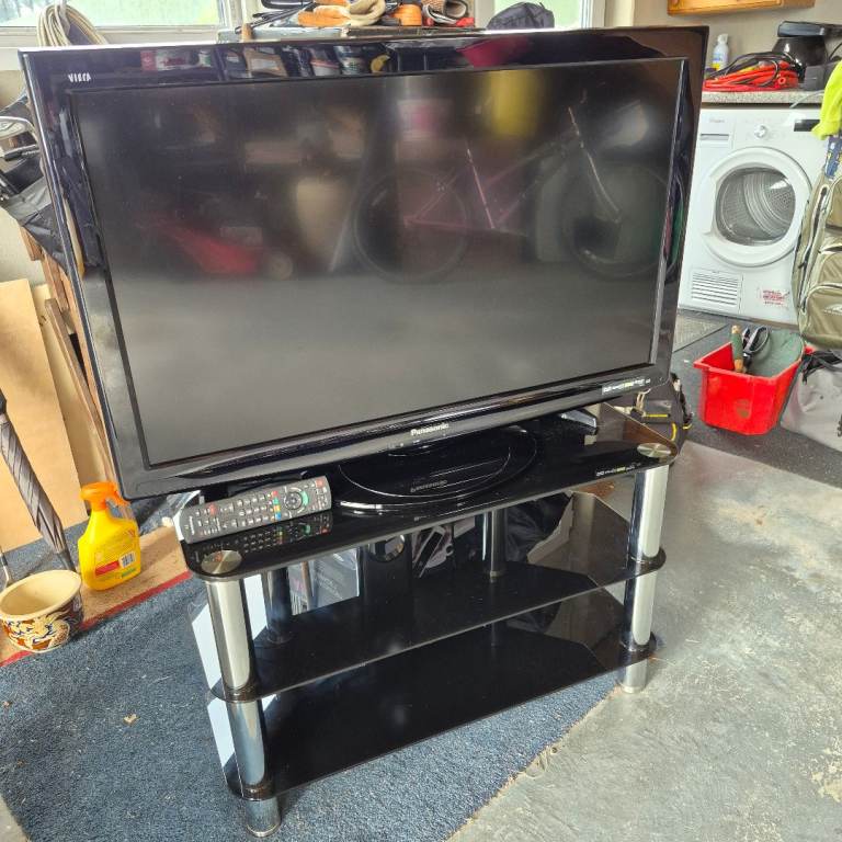 Panasonic Viera TV with Glass Stand and Remote