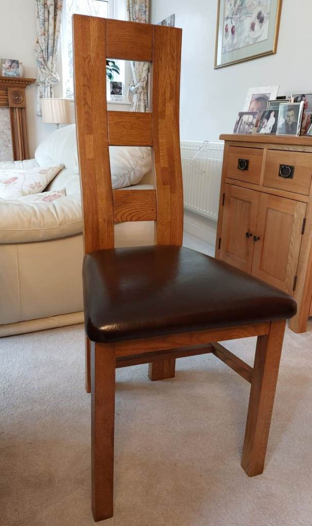 Solid Oak Dining Chairs 