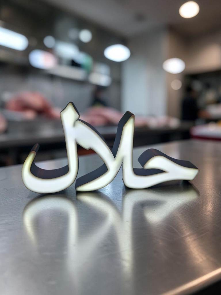 Halal Sign LED  Shop Sign Restaurant Food Takeaway market