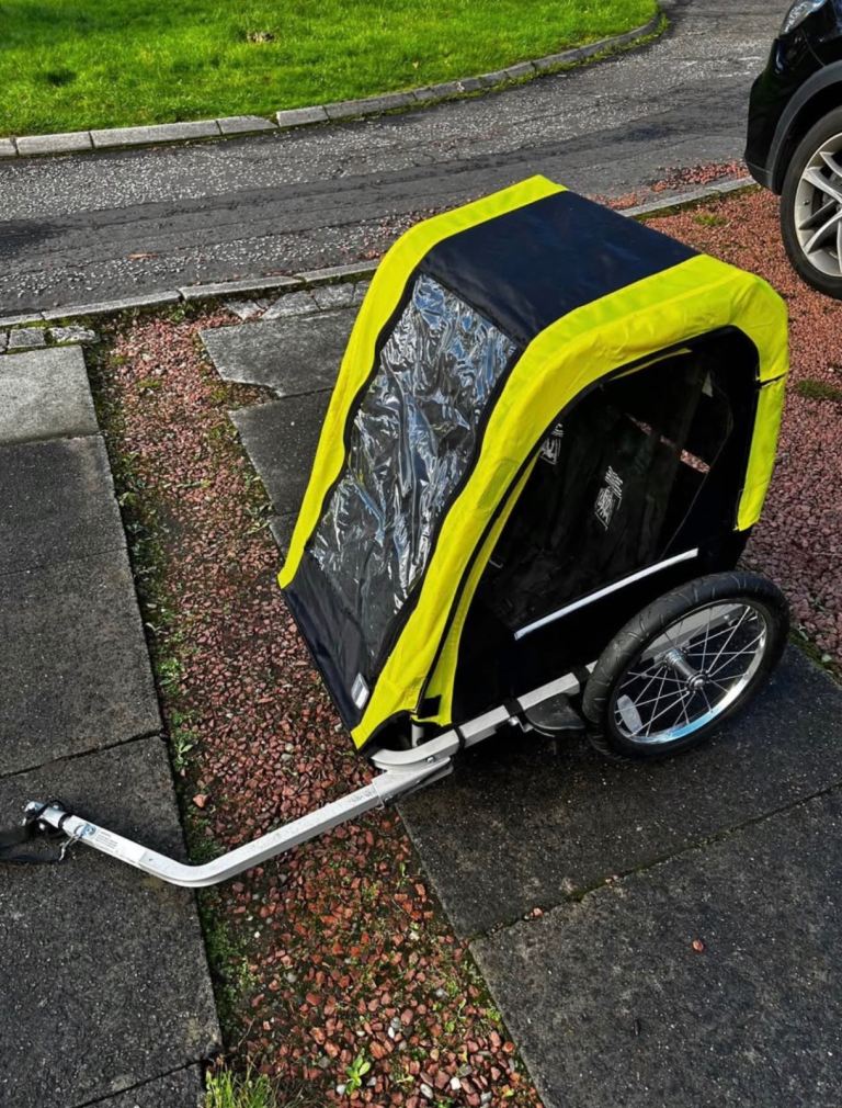 Halfords double child bike trailer