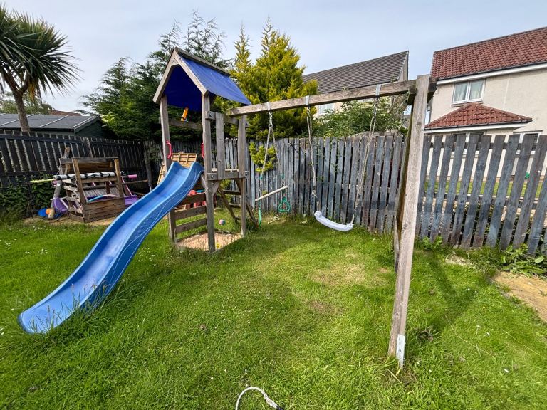 Wooden Kids Climbing Frame with Slide and Swings