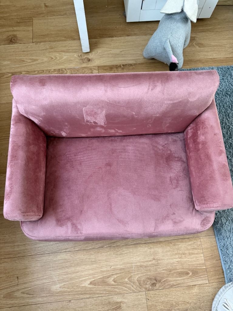 Pink mini sofa for playroom or dog bed 