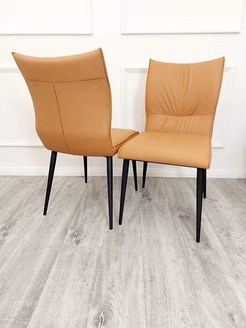 Set of 2/4/6 Luxury Faux Leather Dining Chairs Grey Tan Khaki Home Room