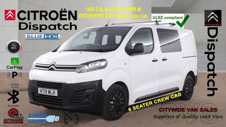 2019 Citroen Dispatch 1400 2.0 BlueHDi 120ps 6 Seater Crew Van Enterprise NO VAT PANEL VAN Diesel...