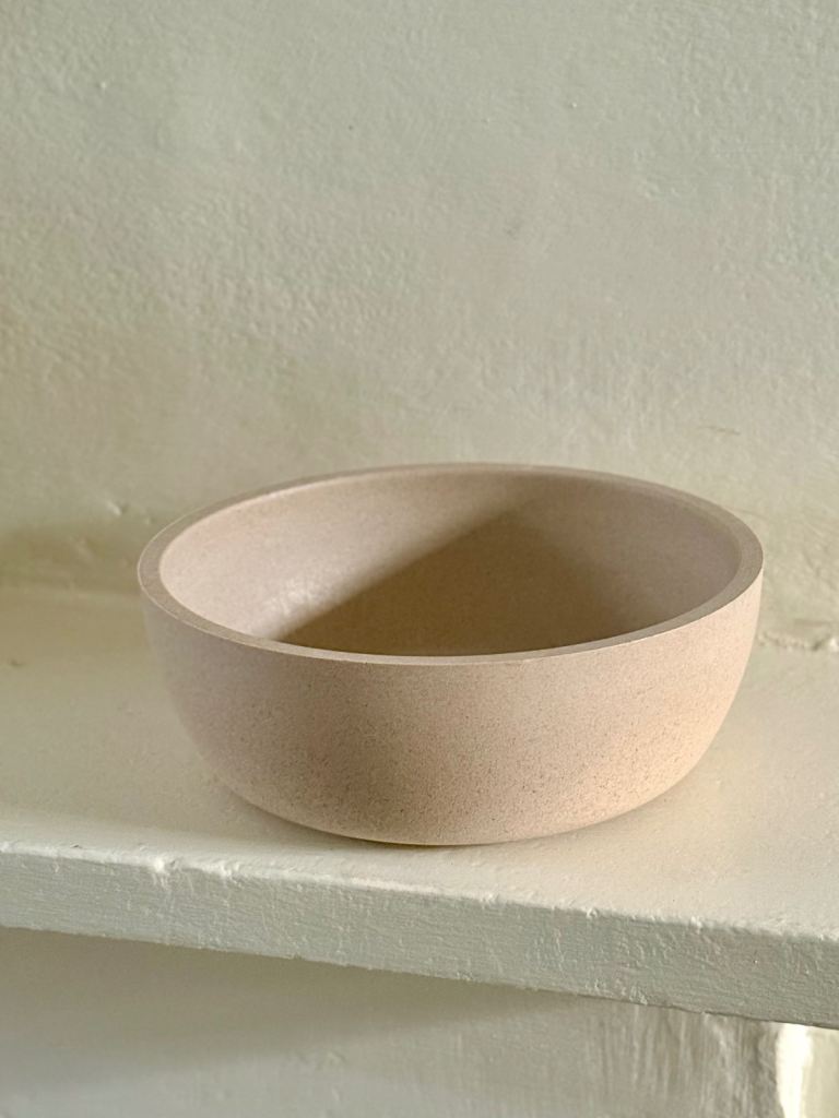 Eco bamboo anti slip Cat / dog Food Or Water bowl in stone Greige