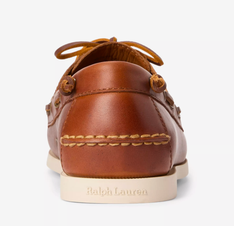 (RRP £265) Authentic Ralph Lauren Leather Boat Shoes – Brown, Brand New Size 10 