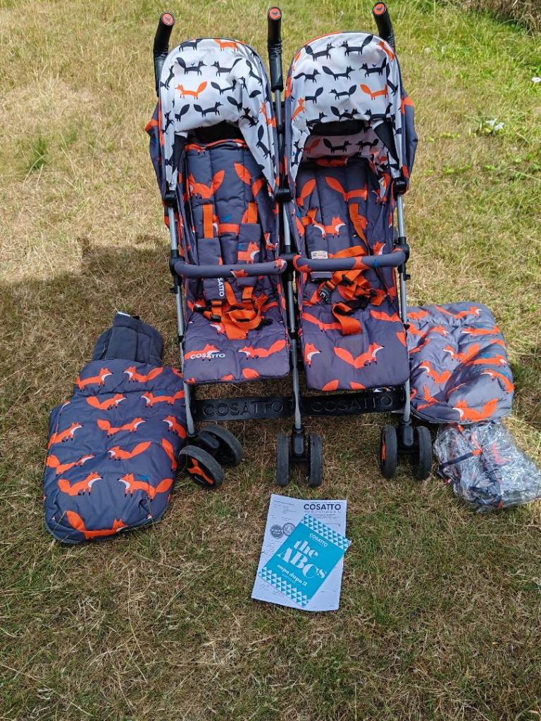 Supa Dupa 3 Cosatto double pushchair complete 0+ great condition umbrella fold £300 new
