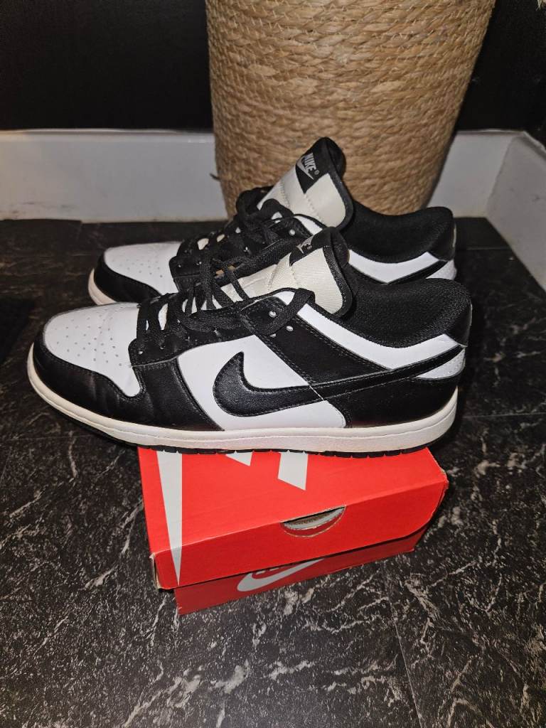Nike Dunk Low Retro Black and White Trainers UK 8.5