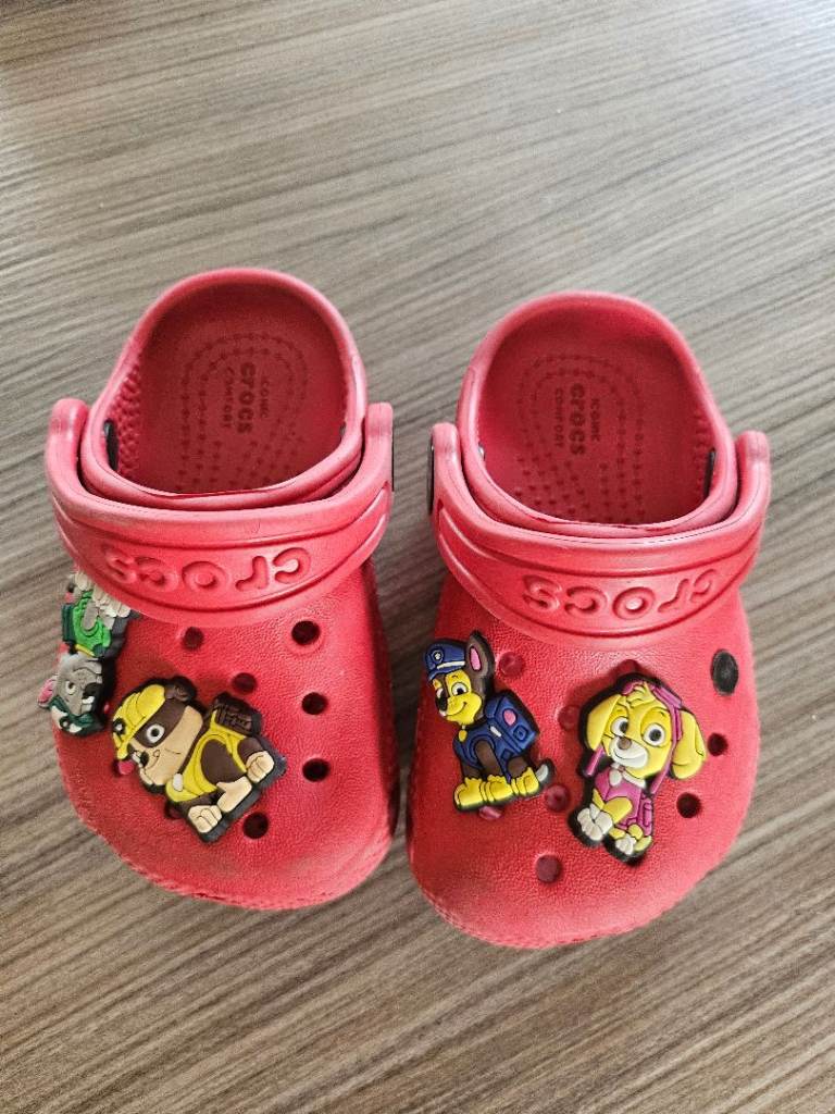 Red crocs-paw patrol charme