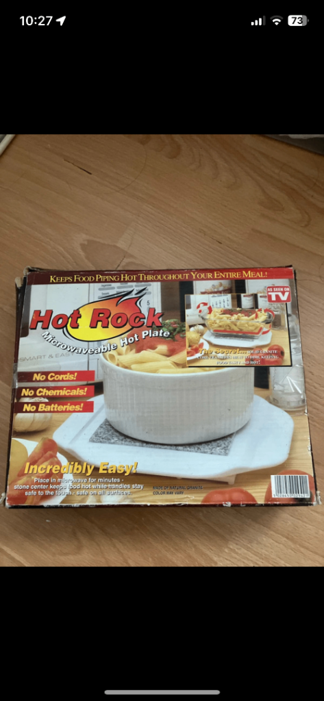 Hot rock microwave plate 