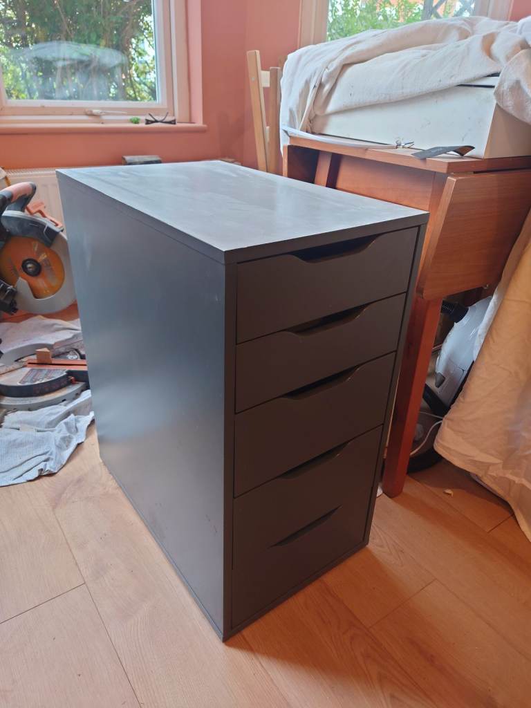 Grey filing cabinet 