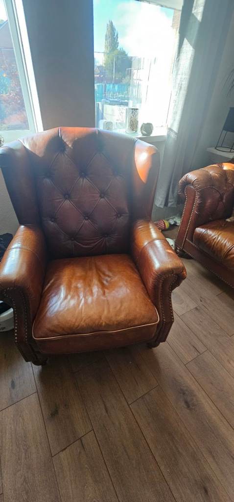 Original Chesterfield sofa and 2 chairs