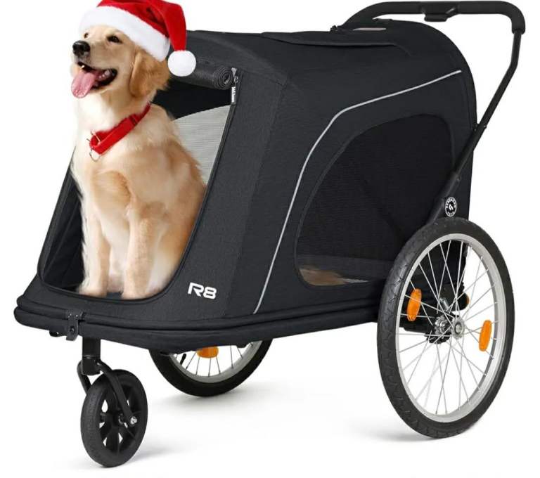 Beberoad Dog Stroller & Pet Trailer for Large Dogs, R8 Foldable Pet Stroller, Elderly, Disabled,