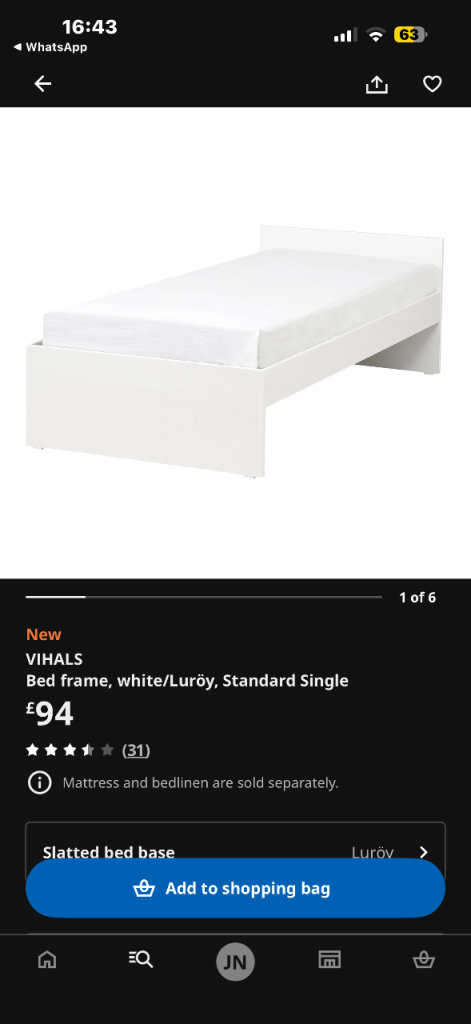 IKEA Single bed & mattress 