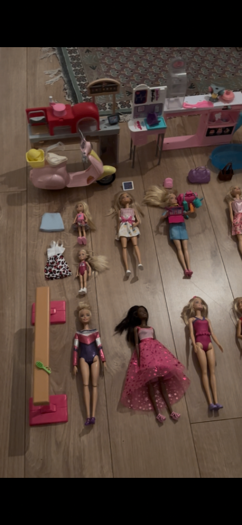 Large Barbie Doll Collection with Accessories and Scooter