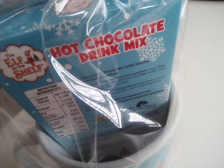 Brand new hot chocolate drink mix mug with vanilla marshmallows. 